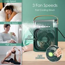 Portable Air Cooler Fan with 7-Color LED Night Lights (USB Powered)